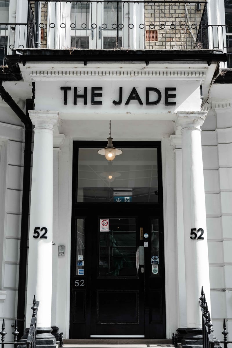 The door of The Jade, 52 Hogarth Road